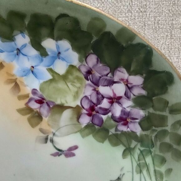 Nippon Hand Painted Floral Serving Plate with Handles Gold Trim Antique - Picture 9 of 11